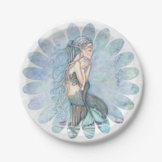 Still Waters Mother and Baby Mermaids Baby Shower Paper Plates