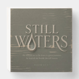 STILL WATERS PSALM 23:2 WOODEN BOX SIGN