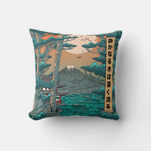 Still waters run deep. throw pillow