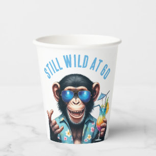 Still Wild at 60 Summer Monkey 60th Birthday Paper Cups