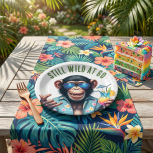 Still Wild at 60 Summer Monkey 60th Birthday Paper Plates