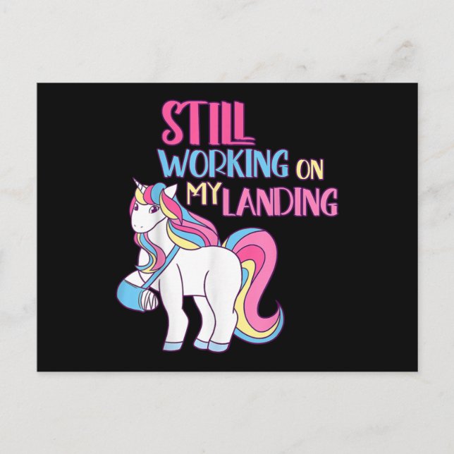 Still Working On My Landing Injury Broken Arm Cute Postcard (Front)