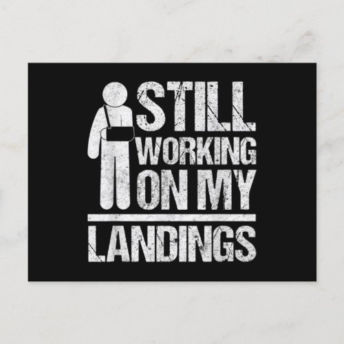 Still Working On My Landings Get Well Soon Broken Postcard
