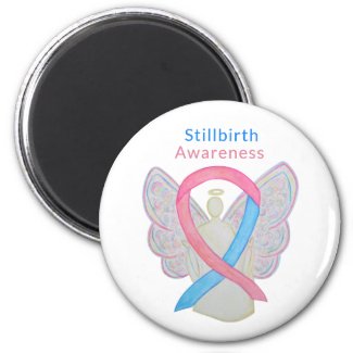 Stillbirth Awareness Ribbon Angel Art Magnets