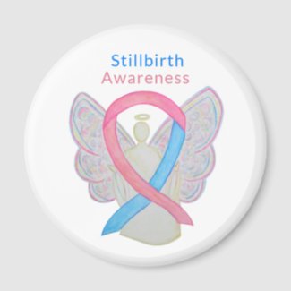 Stillbirth Awareness Ribbon Angel Art Magnets