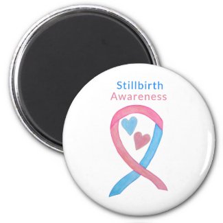 Stillbirth Awareness Ribbon Heart Art Magnet