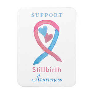 Stillbirth Awareness Ribbon Heart Art Magnet