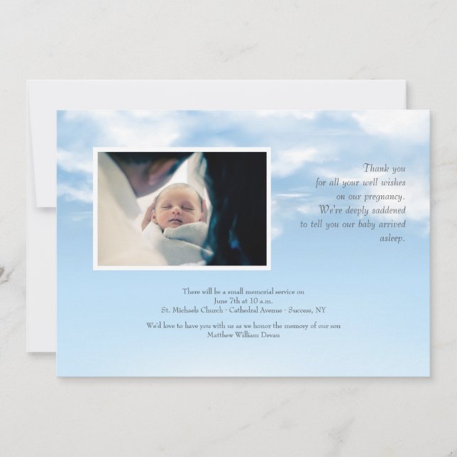 Stillbirth Memorial Announcement (Front)