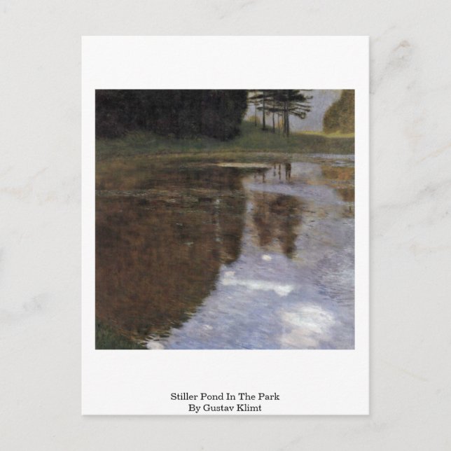 Stiller Pond In The Park By Gustav Klimt Postcard (Front)