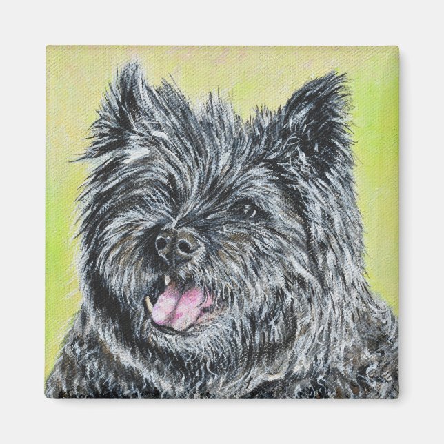Stiller the Cairn Terrier Painting Magnet (Front)