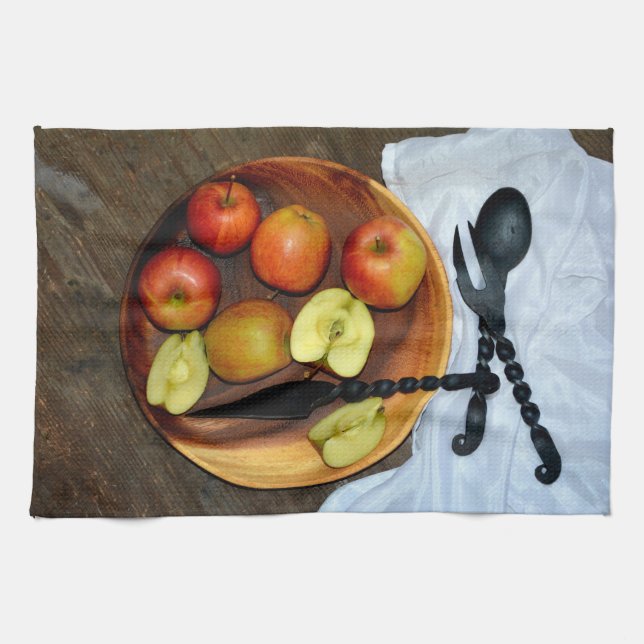 Stillleben mit Äpfeln Kitchen Towel (Horizontal)