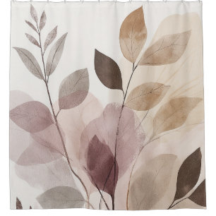 Stillness in Motion Warm Minimalist Design Shower Curtain