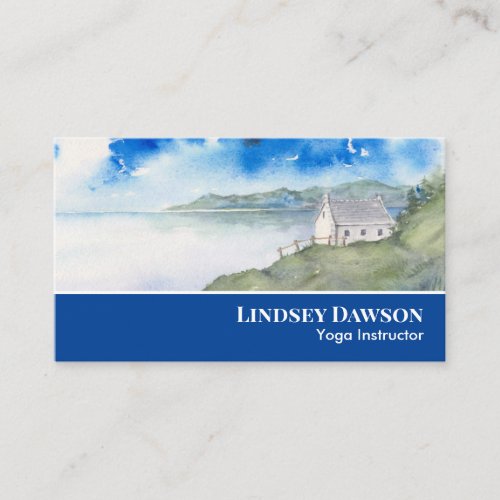 Stillness of the Morning Lake Landscape Watercolor Business Card