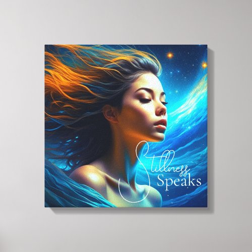 Stillness Speaks  Meditation Celestial Art Canvas Print