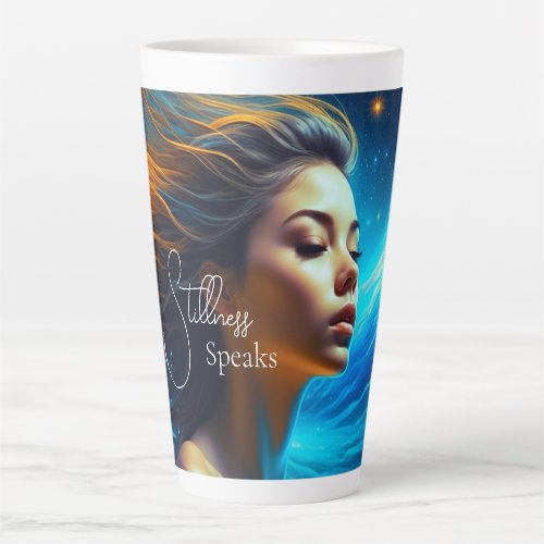 Stillness Speaks  Meditation Celestial Art Latte Mug