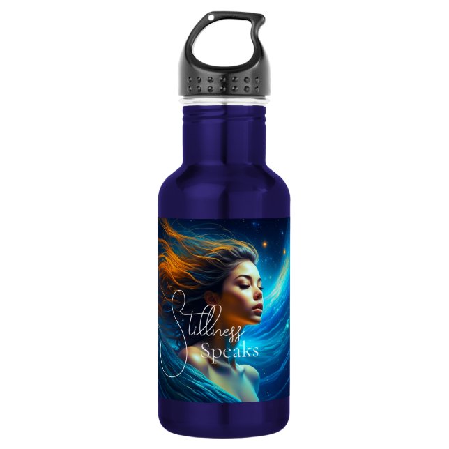 Stillness Speaks | Meditation Celestial Art Stainless Steel Water Bottle (Front)