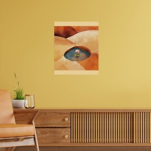 Stillness Within – Abstract Lotus Meditation Art Poster