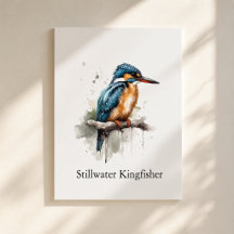 Stillwater Kingfisher Lakehouse Watercolor