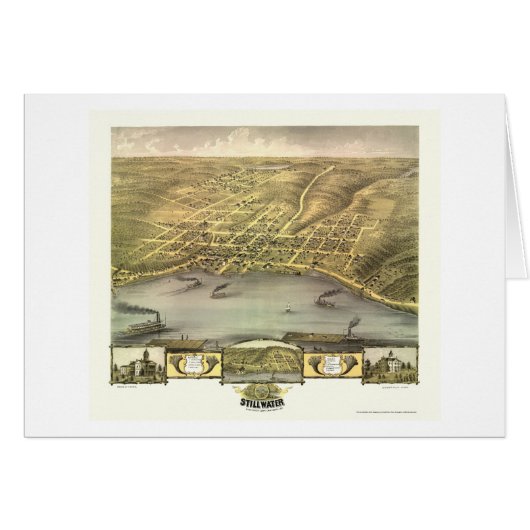 Stillwater, MN Panoramic Map - 1870 Cards (Front Horizontal)