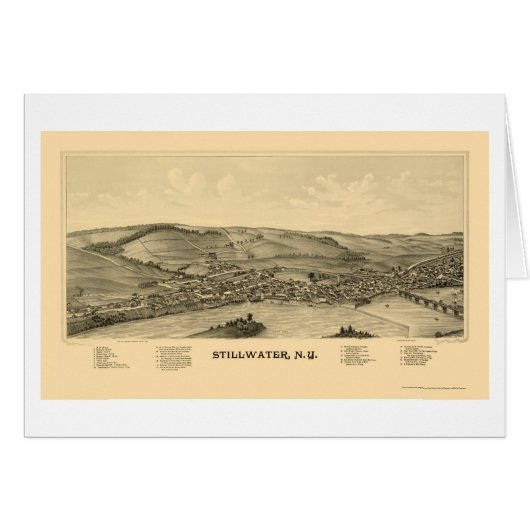 Stillwater, NY Panoramic Map - 1889 Cards (Front Horizontal)
