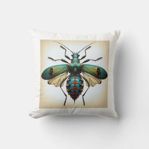 Stilt Bug 040624IREF110 _ Watercolor Throw Pillow