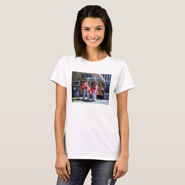 Stilt Dancers women white T-shirt (Front Full)