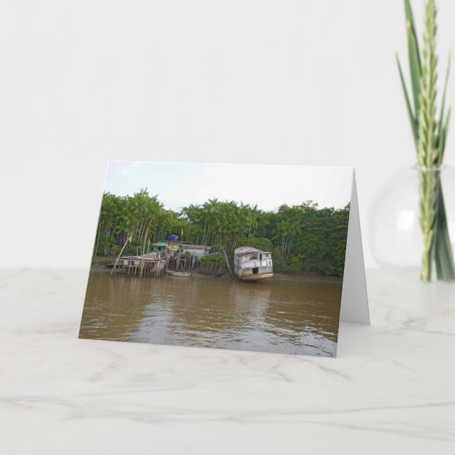 Stilt houses on Amazon river Card (Front)