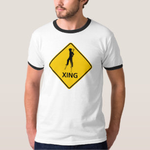 Stilt-Walker Crossing Highway Sign T-Shirt