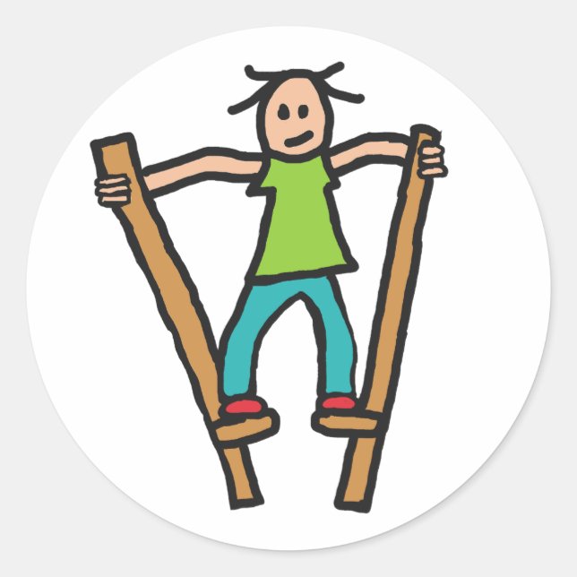Stilt Walking Classic Round Sticker (Front)