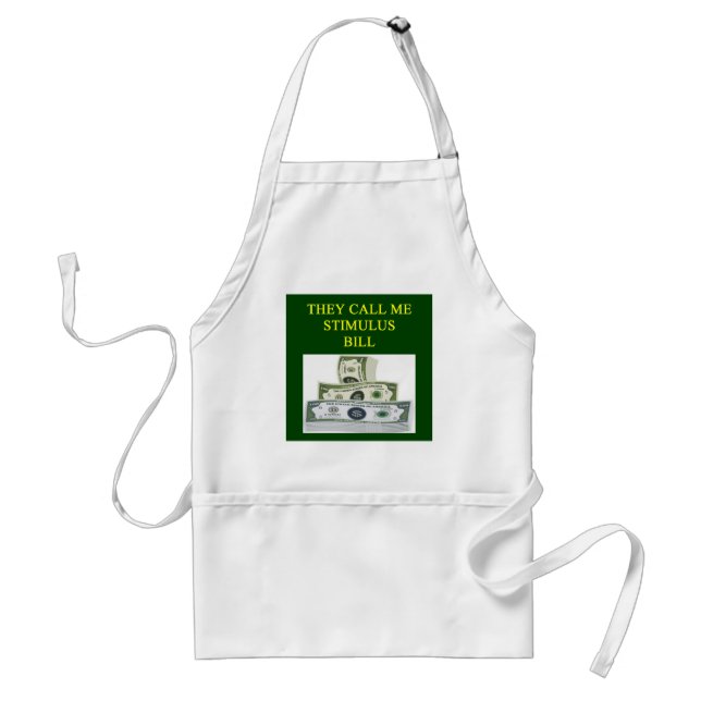 stimulus bill joke adult apron (Front)