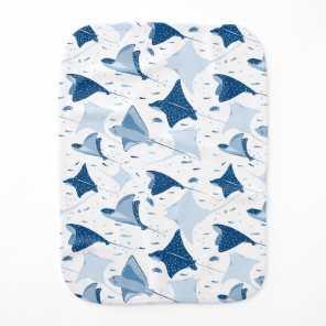 Sting ray manta ray fish pattern baby burp cloth