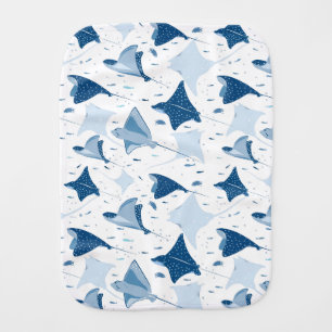 Sting ray manta ray fish pattern baby burp cloth