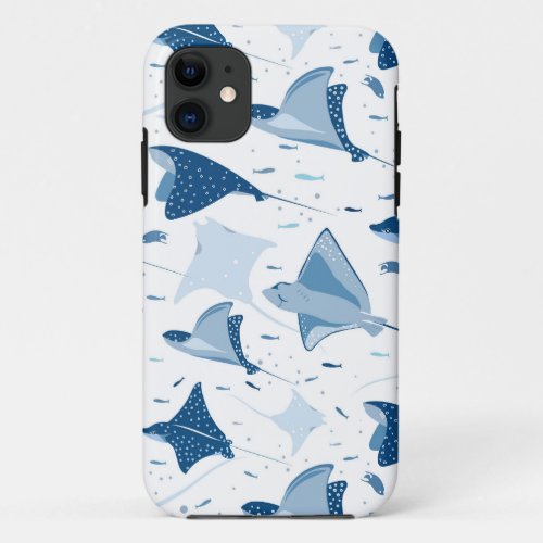 Sting ray manta ray fish pattern iPhone 11 case