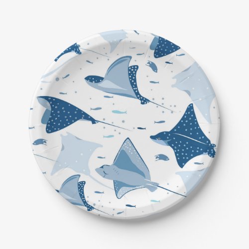Sting ray manta ray fish pattern paper plates