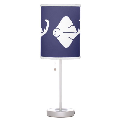 STING RAY White on blue Table Lamp