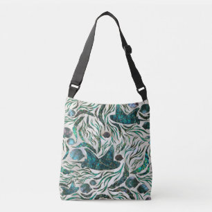 Stingray and Scat fish pattern Abalone Crossbody Bag