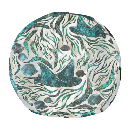 Stingray and Scat fish pattern Abalone Pouf