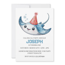 Stingray Birthday Party Invitation Invite Pool