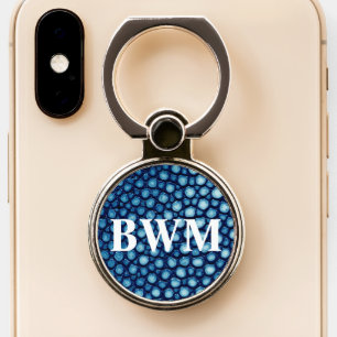 Stingray Blue Leather Phone Ring Stand