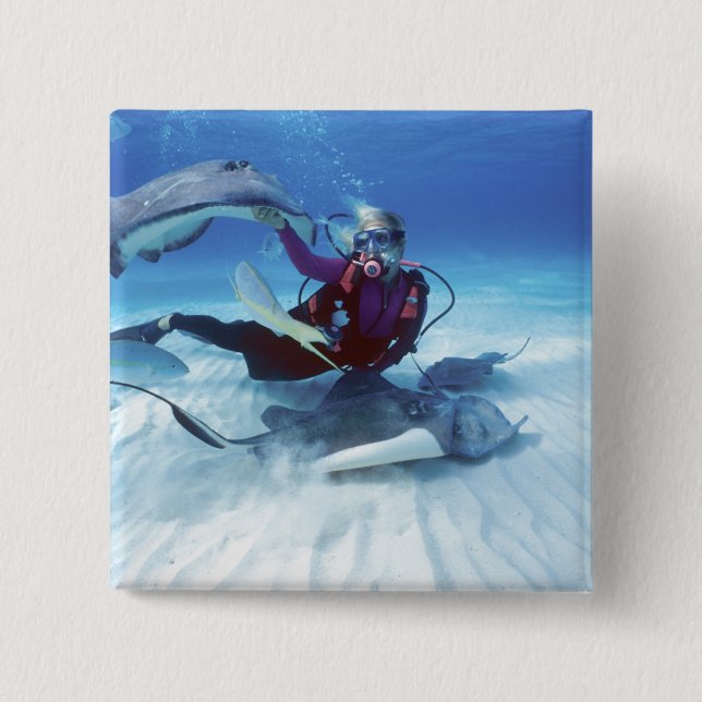 Stingray City, Grand Cayman, Cayman Islands, Button (Front)