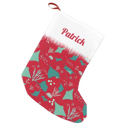 Stingray Coral Reef Diving Ocean Themed Small Christmas Stocking