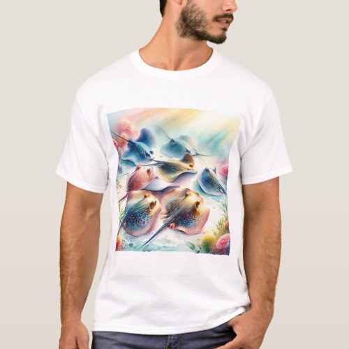 Stingray Dance AREF4401 _ Watercolor T_Shirt