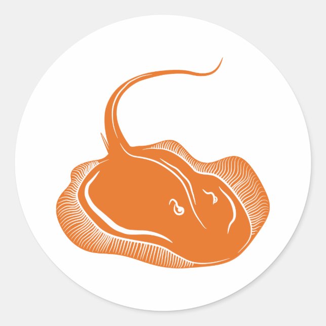 Stingray Fish Classic Round Sticker (Front)