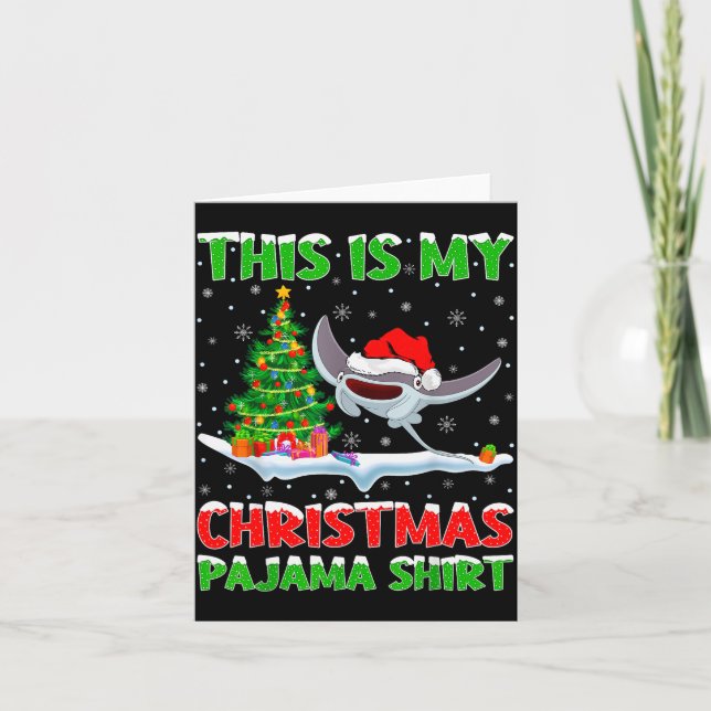 Stingray Fish Xmas Tree Lights This Is My Christma Card (Front)