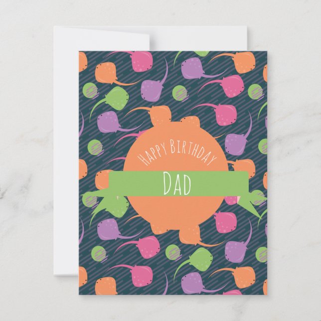 Stingray Happy Birthday Dad Father Grandpa  Card (Front)