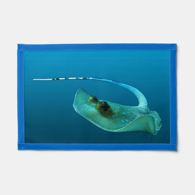 Stingray in motion! Gradient blue background |  Pennant (Front)
