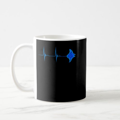 Stingray Manta Ray Heartbeat EKG Pulseline Sea Lif Coffee Mug