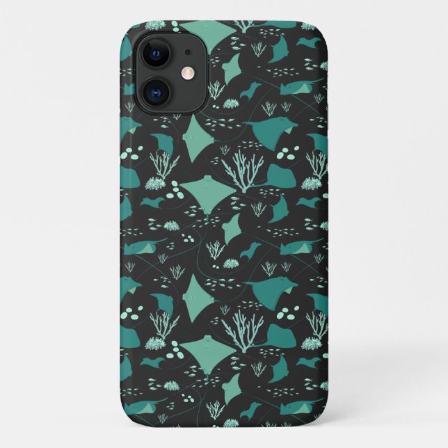 Stingray Manta Ray Underwater Marine Life Case-Mate iPhone Case (Back)