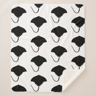 Stingray Silhouette Sherpa Blanket