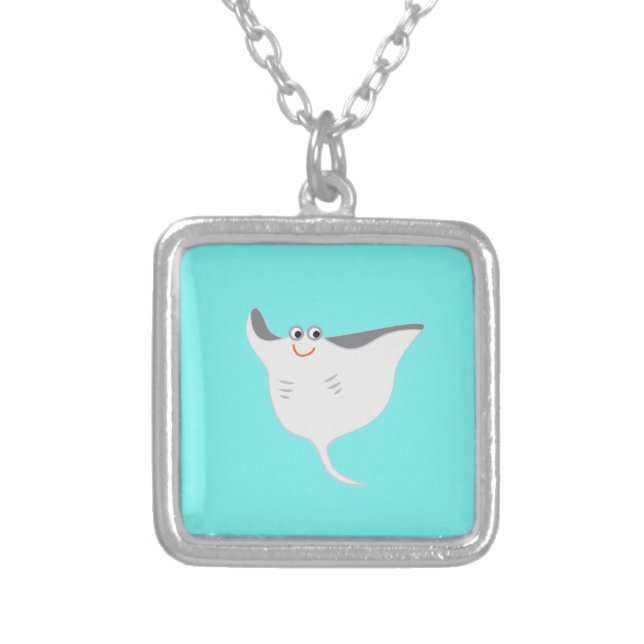 Stingray Silver Plated Necklace (Front)